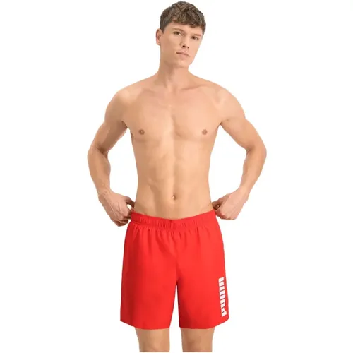 Rote Badehose für Männer , Herren, Größe: XS - Puma - Modalova