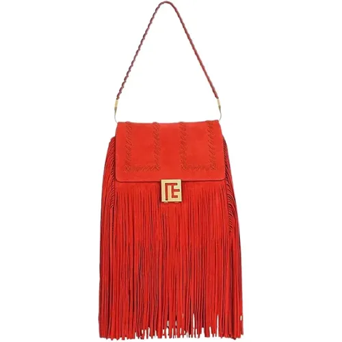 Shoulder Bags, female, , Size: ONE SIZE Fringed Shoulder Bag - Balmain - Modalova