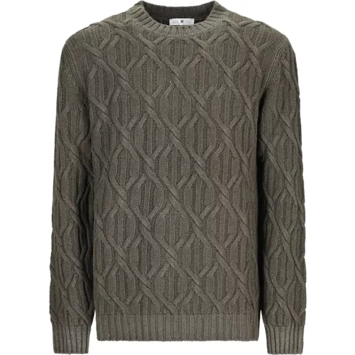 Round-neck Knitwear, male, , Size: S Braided Knit Sweater - PT Torino - Modalova