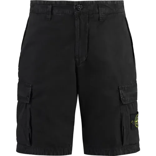 Casual Shorts, male, , Size: W33 Cotton Bermuda Shorts with Pockets - Stone Island - Modalova