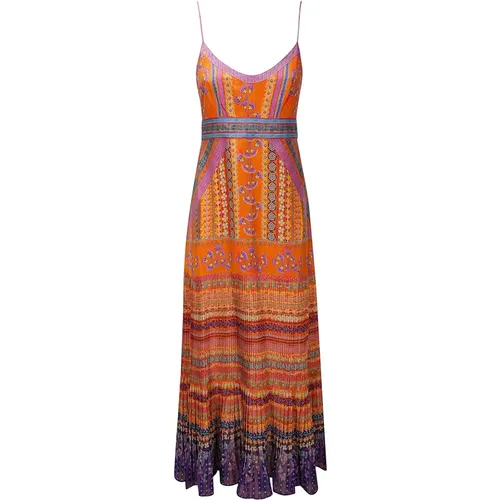 Bedrucktes Midi Kleid mit Plissiertem Rock - Saloni - Modalova