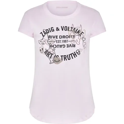 Rosa Bedrucktes Hemd , Damen, Größe: S - Zadig & Voltaire - Modalova