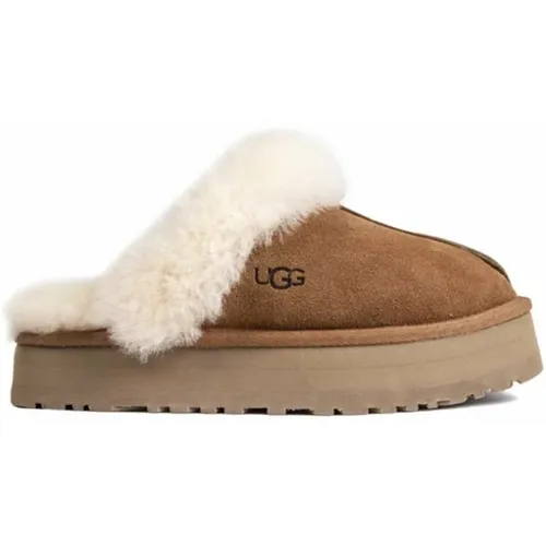 Retro-Stil Braune Hausschuhe , Damen, Größe: 39 EU - Ugg - Modalova