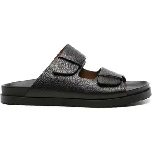 Round-toe leather slides , male, Sizes: 12 UK, 7 UK, 8 UK - Doucal's - Modalova