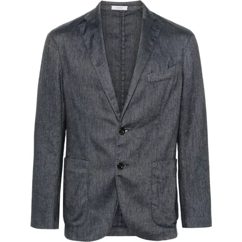 Cotton Linen Jacket with Pockets , male, Sizes: 3XL, 4XL, 2XL - Boglioli - Modalova