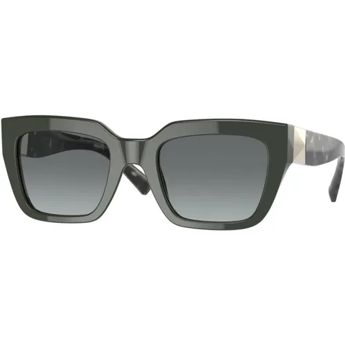 Green/Grey Shaded Sunglasses , female, Sizes: 52 MM - Valentino - Modalova