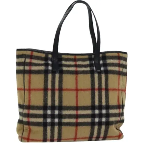 Pre-owned Tote Bags, female, , Size: ONE SIZE Pre-owned Wool shoulder-bags - Burberry Vintage - Modalova