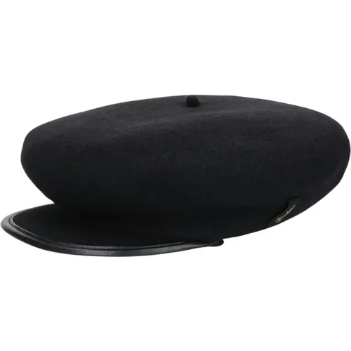 Hats, unisex, , Size: ONE SIZE Wool Beret with Eco-Leather Visor - Borsalino - Modalova