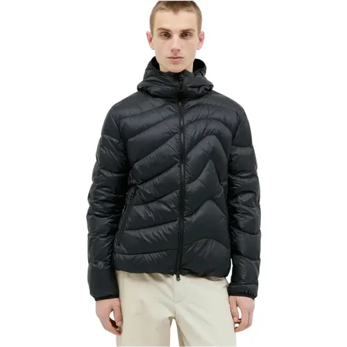 Gepolsterte Kapuzenjacke mit Logopatch - Moncler - Modalova