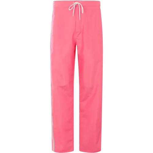 Straight Trousers, male, , Size: M Fuchsia Straight Leg Trousers - Magliano - Modalova