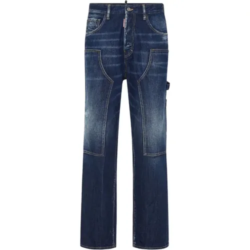 Straight Jeans, male, , Size: L Loose Carpenter Denim Jeans - Dsquared2 - Modalova