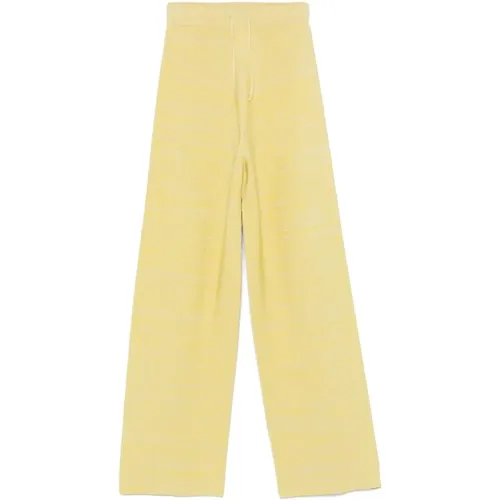 Wide Trousers, female, , Size: XS Stylish Pistachio Jigging Pants - Fabiana Filippi - Modalova