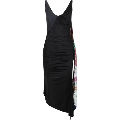 Draped V-Neck Sleeveless Dress , female, Sizes: S - Marine Serre - Modalova