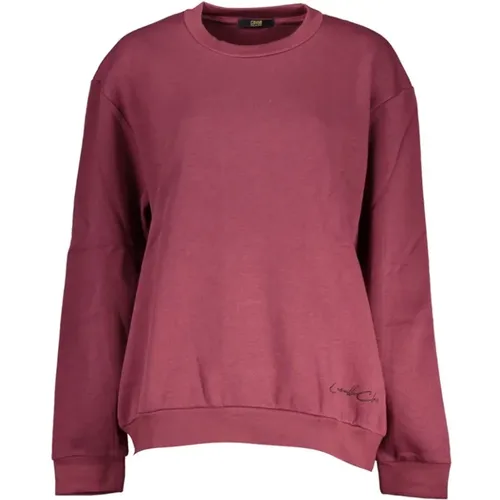 Elegantes Fleece-Sweatshirt mit Stickerei , Damen, Größe: S - Cavalli Class - Modalova