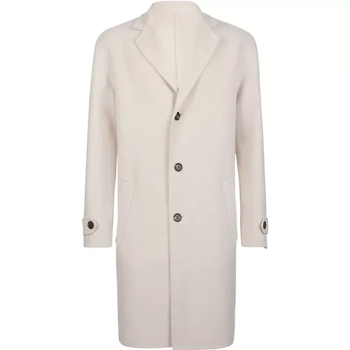 Single-Breasted Coats, male, , Size: M Single-Breasted Wool Cashmere Coat - Eleventy - Modalova