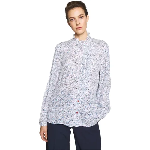 Bluse mit Blumenmuster in Blau , Damen, Größe: L - PS By Paul Smith - Modalova