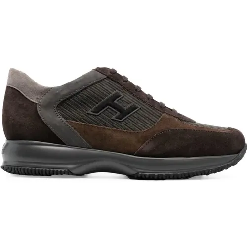 Braune Leder Interaktive Sneakers - Hogan - Modalova