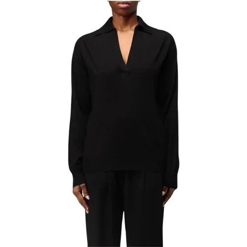 Cashmere Knitwear, female, , Size: L Beige Cashmere Polo Sweater - Wild Cashmere - Modalova