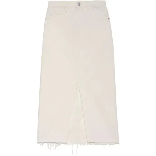 Ecru Midaxi Skirt , female, Sizes: W25, W26, W29, W30 - Frame - Modalova