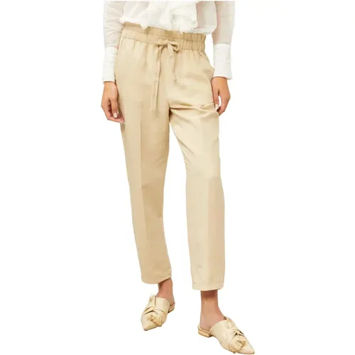 Linen Casual Pants , female, Sizes: M - Souvenir - Modalova