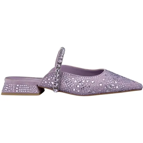 Kristall Flacher Schuh , Damen, Größe: 40 EU - Alma en Pena - Modalova