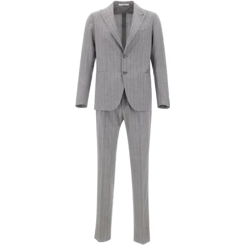 Grey Pinstriped Two-Piece Suit , male, Sizes: M, XL - Tagliatore - Modalova