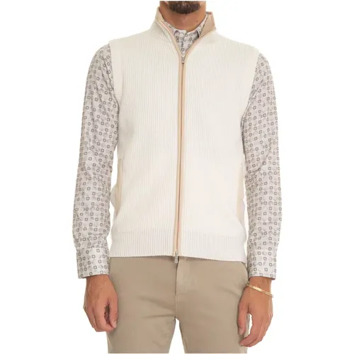 Zippered Vest, English Rib Pattern , male, Sizes: XL, 2XL, L - Gran Sasso - Modalova