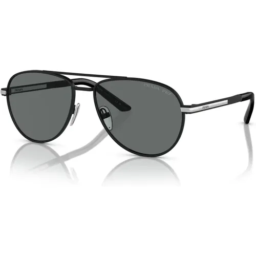 Matte /Dark Grey Sunglasses , male, Sizes: 60 MM - Prada - Modalova