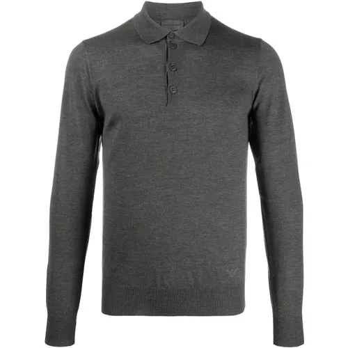 Woll-Polo-Shirt, Klassischer Stil , Herren, Größe: 2XL - Emporio Armani - Modalova