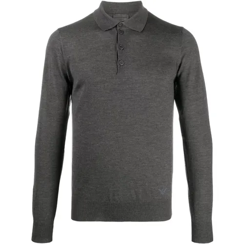 Woll-Polo-Shirt, Klassischer Stil , Herren, Größe: 3XL - Emporio Armani - Modalova