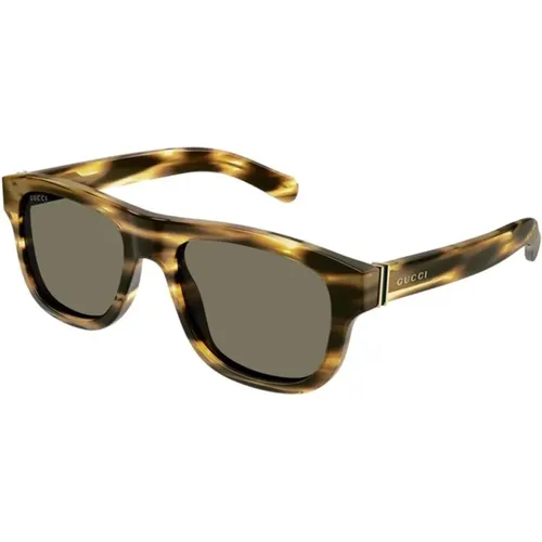 Stylish Havana Brown Sunglasses , male, Sizes: 54 MM - Gucci - Modalova