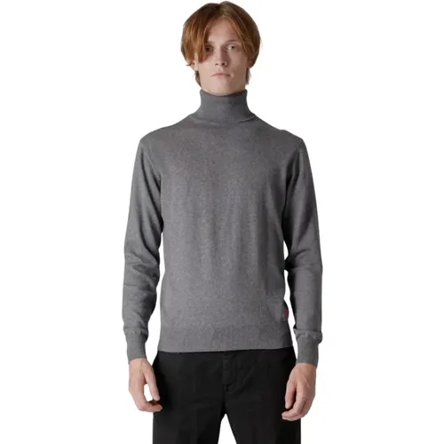 Turtlenecks, male, , Size: L Men`s High-Necked Cotton and Wool Turtleneck - Peuterey - Modalova