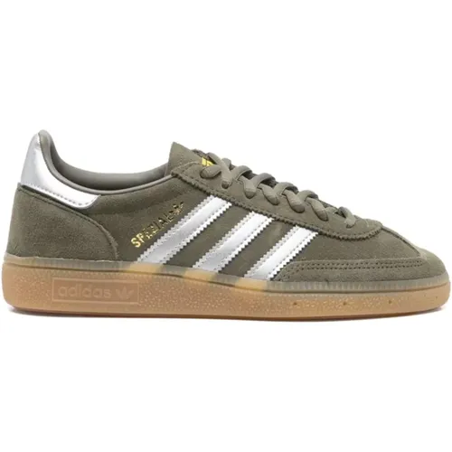 Handball Sneakers with Leather Details , female, Sizes: 4 1/2 UK - Adidas - Modalova