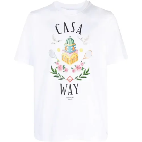 Cotton T-Shirt with Signature Artwork , male, Sizes: L, XL, 2XL, S - Casablanca - Modalova