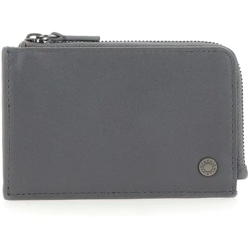 Wallets & Cardholders, male, , Size: ONE SIZE Men's Leather Wallet, Anthracite, Zip Fastening - Gianni Chiarini - Modalova