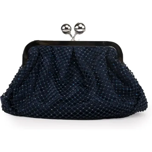 Rhinestone Clutch with Chain Strap , female, Sizes: ONE SIZE - Max Mara Weekend - Modalova