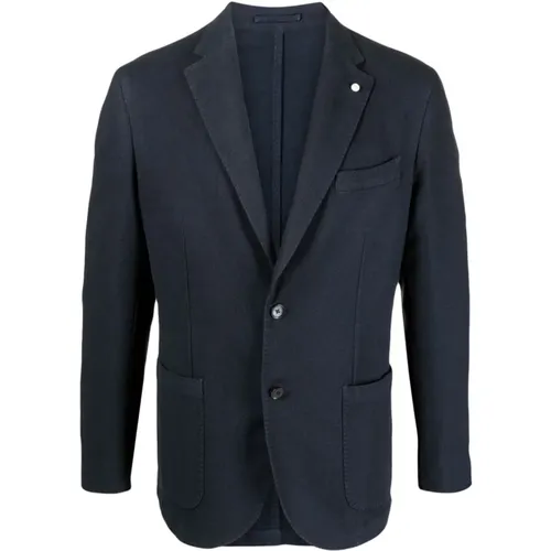 Cotton Blend Jacket with Notched Lapels , male, Sizes: 2XL - Luigi Bianchi Mantova - Modalova