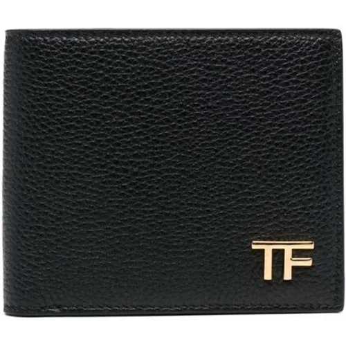 Wallets & Cardholders, male, , Size: ONE SIZE Leather Bifold Wallet - Tom Ford - Modalova