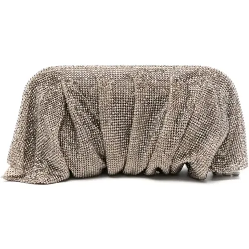 Crystal Embellished Grey Evening Bag , female, Sizes: ONE SIZE - Benedetta Bruzziches - Modalova