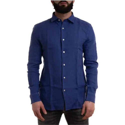 Garment-dyed Linen Shirt Slim Fit , male, Sizes: M, XL, 3XL, 2XL, L - Peuterey - Modalova