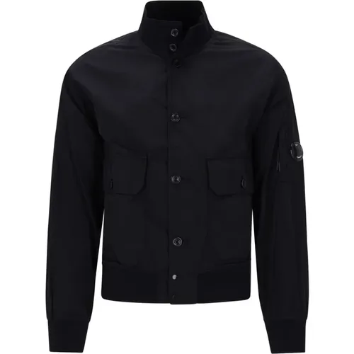 Bomber Jackets, male, , Size: M Chrome-R Jacket with Lens Detail - C.P. Company - Modalova