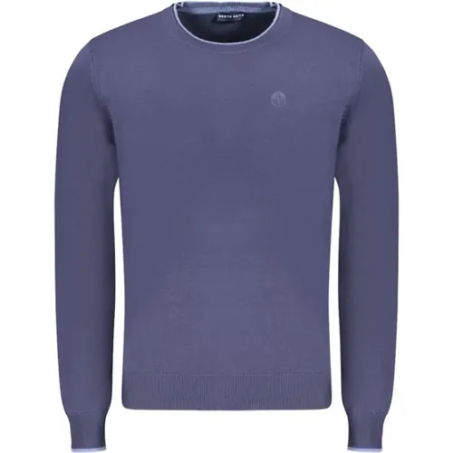 Round-neck Knitwear, male, , Size: XL Contrast Crew Neck Sweater - North Sails - Modalova