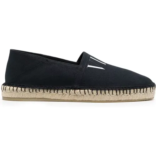 Espadrilles, male, , Size: 8 US Canvas Espadrilles with Vltn Print - Valentino Garavani - Modalova