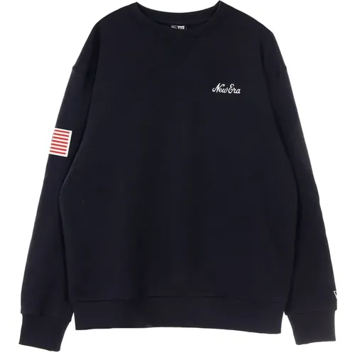 Sweatshirts, male, , Size: M Lightweight Crewneck Sweatshirt Navy - new era - Modalova