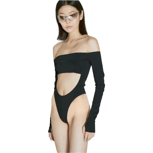 Circle Bodysuit mit Front Cut-Out , Damen, Größe: S - Mugler - Modalova