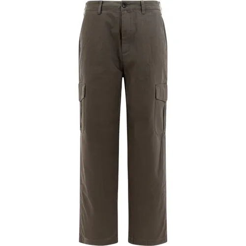 Straight Trousers, male, , Size: W33 Cotton-Linen Cargo Pant - Vince - Modalova