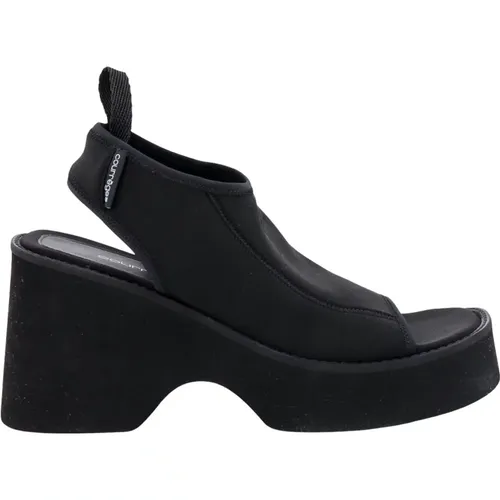 Nylon Sandals with Squared Toe and Stretch Strap , female, Sizes: 6 UK, 8 UK, 7 UK - Courrèges - Modalova