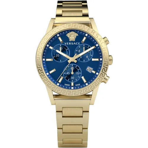 Sport Tech Chronograph Gold Blau Uhr - Versace - Modalova