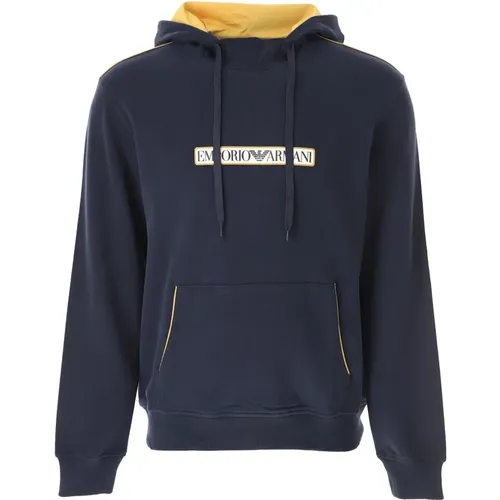 Hoodies, male, , Size: S Logo Print Hooded Sweatshirt - Emporio Armani - Modalova