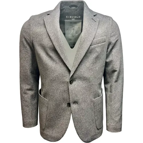 Blazers, male, , Size: M Glencheck Flannel Jersey Blazer - Circolo 1901 - Modalova